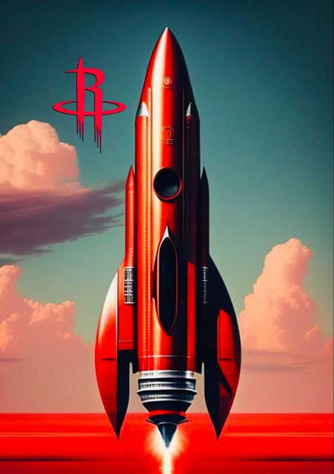 Rocket In Space, Spaceship Drawing, Red Rocket, Rocket Ships, Art Deco Paintings, Science Fiction Artwork, Retro Rocket, Train Posters, Scifi Fantasy Art