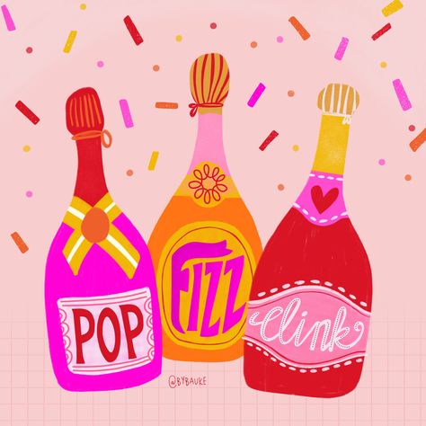 Alcohol Illustration, Neon Retro, Cookies Theme, Pop Fizz Clink, Different Pictures, Greeting Card Illustration, Art To Make, Lettering Typography, Clay Jewellery