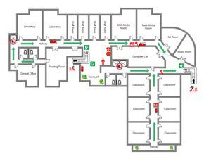 School Layout School Building Plans, Hospital Floor Plan, School Layout, School Floor Plan, Building Design Plan, School Building Design, Evacuation Plan, Building Layout, Hotel Plan