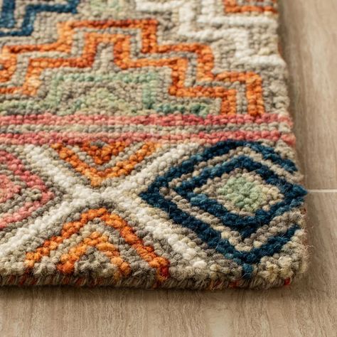 Casual Home Decor, Rustic Chic Decor, Contemporary Fabric, Wool Crafts, Orange Rugs, Hand Tufted Rugs, Cotton Rug, Rustic Chic, Accent Rugs