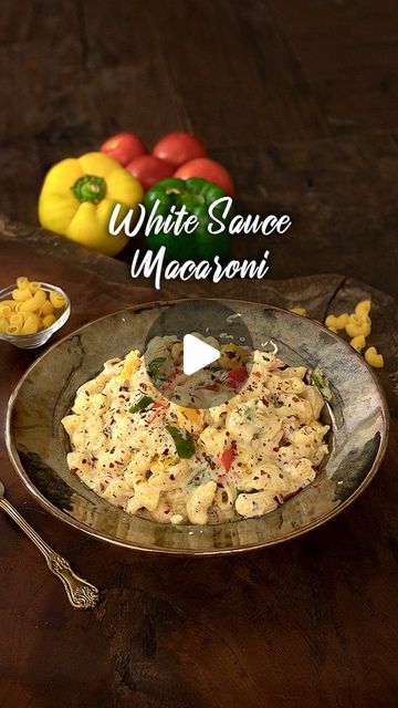 HomeCookingShow on Instagram: "Cheesy Pasta in White Sauce | Quick & Tasty Dinner  #cheesywhitesaucemacaroni #macandcheeserecipe #pastarecipes #whitesaucepastarecipe #kidsrecipes #dinnerrecipes #lunchrecipes #macaronirecipes #pasta #macaroni #whitepastarecipe #whitesaucepasta  #italiancuisine #pastasauce #homecooking #macaronikirecipe   To Make White Sauce Macaroni  Macaroni - 1 1/2 Cups Salt - 1 Tsp Butter - 1 Tbsp Oil - 1 Tsp Onion - 1 No.chopped Garlic - 5 Cloves Chopped Capsicum Pepper - 1/2 Tsp Red Chilli Flakes - 1 Tsp Italian Seasoning - 1 Tsp" White Sauce Macaroni, Pasta In White Sauce, White Pasta Sauce Recipe, White Curry, Making White Sauce, Quick Delicious Dinner, Pasta Macaroni, White Sauce Recipes, Red Sauce Pasta