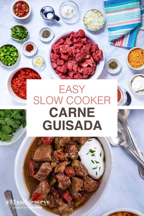 Carne Guisada Recipe Slow Cooker, Carne Guisada Slow Cooker, Beef Stew Meat Crock Pot Recipes, Best Carne Guisada Recipe, Easy Carne Guisada Recipe, Carne Guisada Recipe Mexican, Meals For Supper, Crock Pot Stew Meat Recipes, Lake Meals