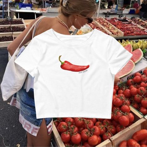 Hot Stuff Chilli Pepper Shirt Baby Tee, Chilli Pepper, 90s Baby Tee, Chilli Gift, Y2k Graphic Baby Tee, Coquette Baby Tee, Gifts for her Sweat Suits Outfits, Graphic Baby Tee, Baby Crop Top, Baby Graphic Tees, 90s Baby, Chilli Pepper, Cute Graphic Tees, Baby Tees, Studio Shoot