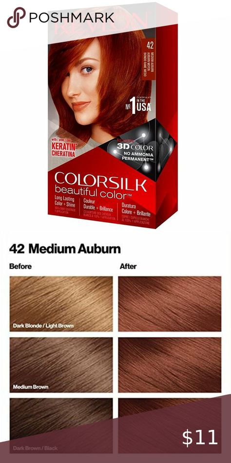 Revlon Colorsilk Beautiful Color Permanent Hair Color Hair Colors For Warm Undertones, Revlon Hair Color, Hair Color Swatches, Short Dyed Hair, Maroon Hair, Revlon Colorsilk, Revlon Color, Brown Hair Looks, Dark Auburn