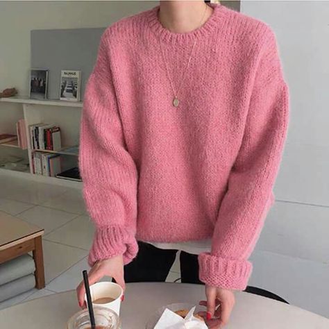 Pink Aesthetic Winter Outfit, Cozy Outfit, Outfit Inspo Fall, Casual Style Outfits, Knitting Inspiration, Outfits Casuales, Pink Sweater, Comfy Outfits, Everyday Outfits