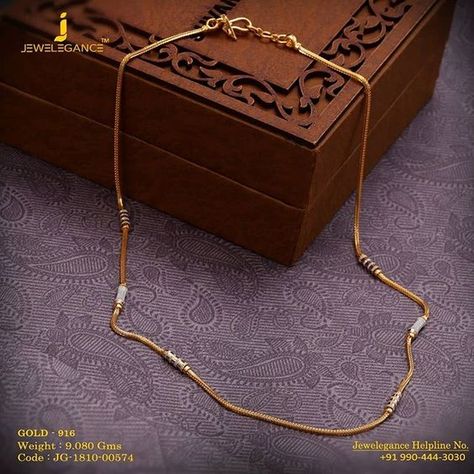 Neklesh Design, Neklesh Gold Jewelry Simple, Simple Chain Designs Gold, Chain Designs Gold, Gold Neck Chain, New Gold Jewellery Designs, German Silver Jewelry, Modern Gold Jewelry, Gold Mangalsutra Designs