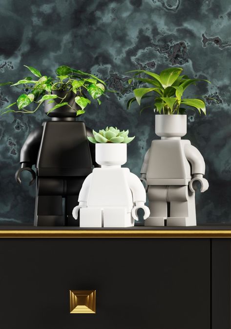 STL file Flower Pot Shaped Like a Le-go Minifigure 💐・3D print model to download・Cults 3d Printer Flower Pot, 3d Printing Stl Files, Easy Things To 3d Print, 3d Printing Figures, Diy 3d Printer Projects, 3d Printing Decoration, Free 3d Printing Files, Lego Plant Pot, 3d Print Flower Pot