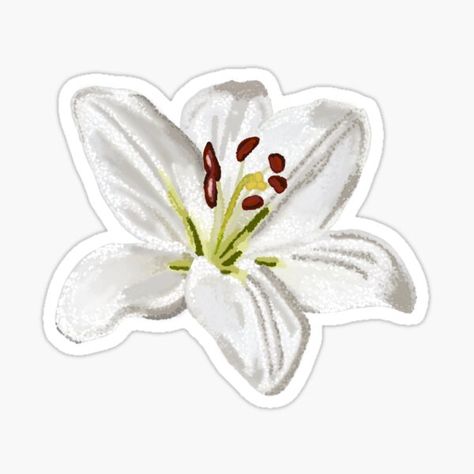 White Lily - Digital Art! made from hundreds of dots for a unique vibe! • Millions of unique designs by independent artists. Find your thing. Things To Put Stickers On Ideas, Senior Jacket Stickers, Stickers To Print Out, Laptop Stickers Printable, Senior Stickers, Stickers For Print, Lily Sticker, Stickers To Print, Sticker Design Inspiration