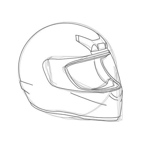 Motorcycle Helmet Drawing, Drawing Bike, Motorbike Drawing, Helmet Drawing, Motorcycle Drawing, Helmet Motorcycle, Bike Drawing, Bike Sketch, F1 Art