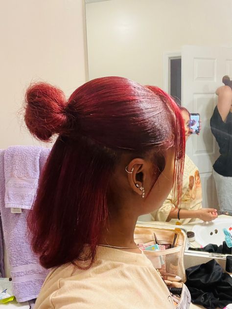 Straight Red Hair, Short Relaxed Hairstyles, Pressed Natural Hair, Straight Hairstyle, Silk Press Natural Hair, Natural Straight Hair, Natural Hair Bun Styles, Sleek Ponytail Hairstyles, Quick Natural Hair Styles