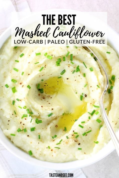 Keto Mashed Cauliflower, Tasty Cauliflower, Mashed Cauliflower Recipe, Cauliflower Recipes Healthy, Cauliflower Mashed, Keto Vegetables, Cauliflower Mashed Potatoes, Low Carb Side, Cauliflower Mash