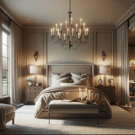 Upgrade the elegance of your bedroom with these exquisite chandeliers! Illuminate your space with opulence and sophistication. Discover six stunning lighting fixtures that will enhance the style and ambiance of your sanctuary. From intricate designs to grandiose crystals, these chandeliers redefine luxury. Transform your bedroom into a true haven with these magnificent pieces. Master Bedrooms With Chandeliers, Luxurious Bedroom Aesthetic, Luxury Bedroom Master High Ceilings, Luxe Bedroom Classy, Bedroom Chandeliers Master, Chandelier Bedroom Ideas, Coffered Ceiling Bedroom, Bedroom With Chandelier, Bedroom Chandelier Ideas