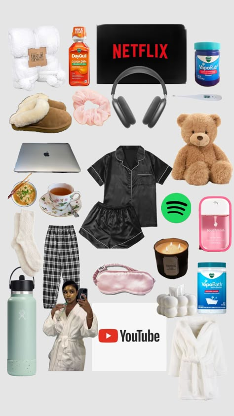 this is what u should do on ur sick days Sick Day Outfit For School, Sick Routine, Sick Day Essentials, Sick Day Outfit, Clean Girl Outfits, Big Blue House, Things To Pack, Period Hacks, School Bag Essentials