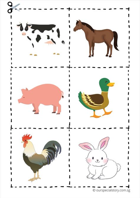 The ability to match is a fundamental skill to many concepts. It is also essential to language development when a child is learning to read or write. In this printable, your child will learn to attend to the details of each farm animal by comparing their different features. Farms Animals, Printable Farm Animals, Animal Farm, Farm Animals For Kids, Animals Farm, Animal Matching Game, Farm Animals Pictures, Animal Pictures For Kids, Farm Animals Preschool