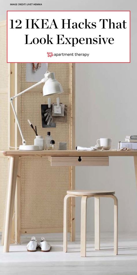 This budget-friendly IKEA hacks look way more expensive than they cost to DIY. #diyprojects #ikea #ikeahacks #ikeaideas #ikeafurniture #diyideas #budgetfriendly Japandi Ikea, Ikea Office Hack, Small Apartment Interior Design, Expensive Apartment, Rock Planters, Japanese Apartment, Minimalist Furniture Design, Storage Living Room, Small Apartment Interior