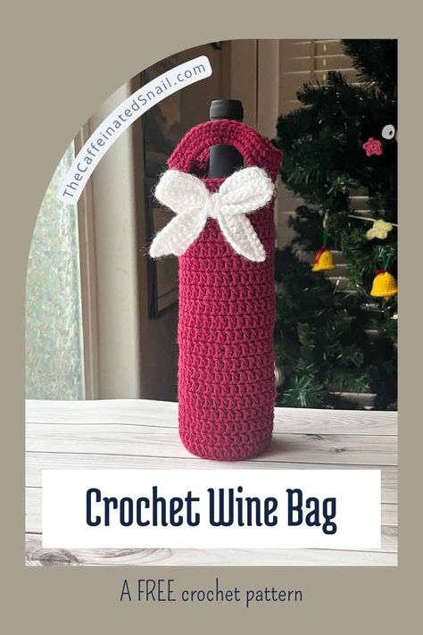 The holidays are the perfect time to give thoughtful, personalized gifts, and what better way to present a bottle of wine than with my beautifully handmade crochet wine bottle bag pattern? Crochet Wine Bottle Cozy Free Pattern, Wine Bottle Gift Bag Free Pattern, Crocheted Wine Bottle Covers Free, Crochet Wine Bottle Sweater, Crochet Wine Bottle Bag Free Pattern, Wine Crochet Pattern, Wine Crochet Bag, Crochet Wine Bottle Holder Pattern, Crochet Wine Cozy Pattern Free