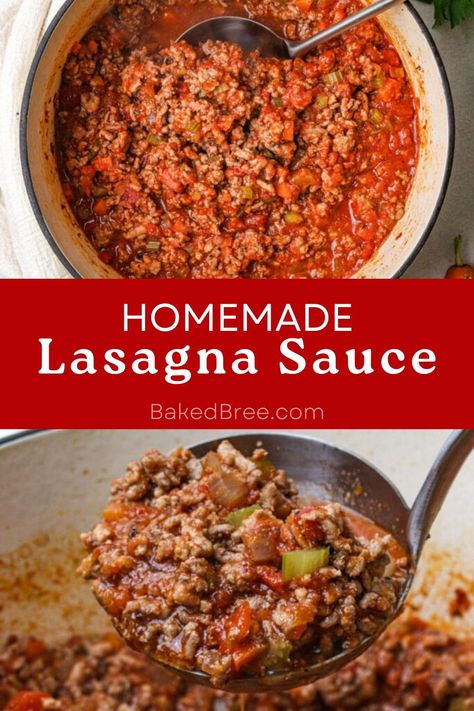 If you think your lasagna is in need of a makeover, make it over with this Tomato Sauce for lasagna, which features two meats, five veggies, herbs, spices, and even a glass of red wine! Pasta Sauce For Lasagna, Homemade Lasagna Sauce With Fresh Tomatoes, Diy Lasagna Sauce, Best Lasagna Sauce, Red Sauce For Lasagna, Best Meat Sauce For Lasagna, Best Lasagna Sauce Recipe, Tomato Sauce For Lasagna, Best Sauce For Lasagna