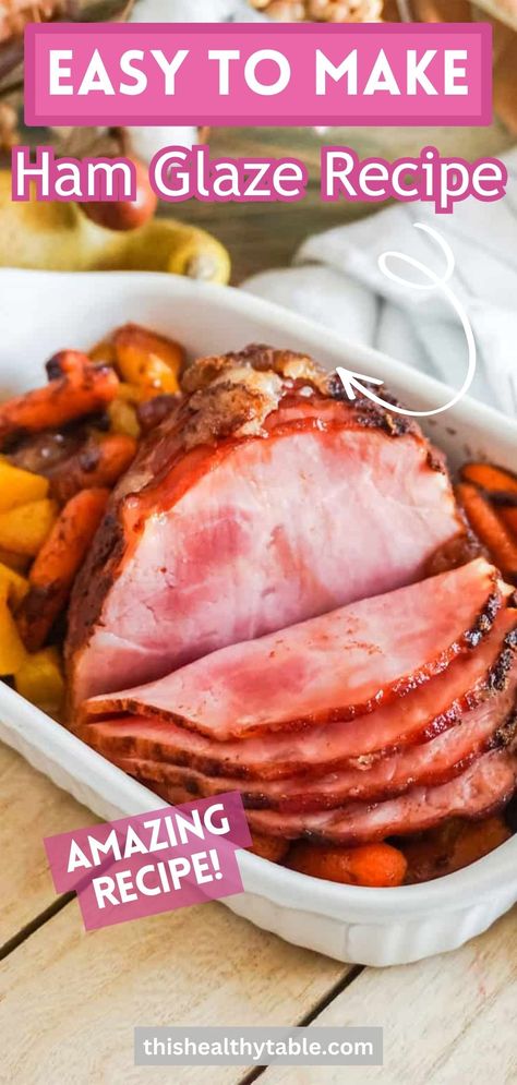 Fast and absolutely delicious, this easy ham glaze recipe is a fantastic way to dress-up a cheap ham. Try it out now! Bar Food Recipes, Ham Glazes, Easy Ham Glaze, Recipes For Ground Beef, Shrimp Healthy, Maple Glazed Ham, Pumpkin Sausage, Whole Ham, Slow Cooker Turkey Breast