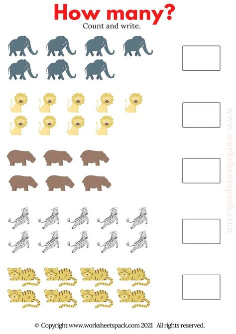 Free counting worksheets PDF. Wild Animal Worksheets Kindergarten, Africa Kindergarten Activities, Wild Animals Kindergarten Activities, Wild Animals Worksheets For Kindergarten, Wild Animals For Preschool, Count And Write Worksheets 1 To 10, Wild Animals Kindergarten, Wild Animals Activities Preschool, Wild Animals Activities For Kids