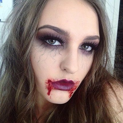 How to Do Vampire Eye Makeup? | Styles At Life Vampire Makeup Vampire Diaries, Vampire Diaries Cosplay, Vampire Diaries Elena Vampire Face, Tvd Vampire Makeup, Vampire Makeup Veins, Realistic Vampire Costume, Vampire Veins Makeup, Elena Costume Vampire Diaries, Vampire Diaries Makeup Halloween