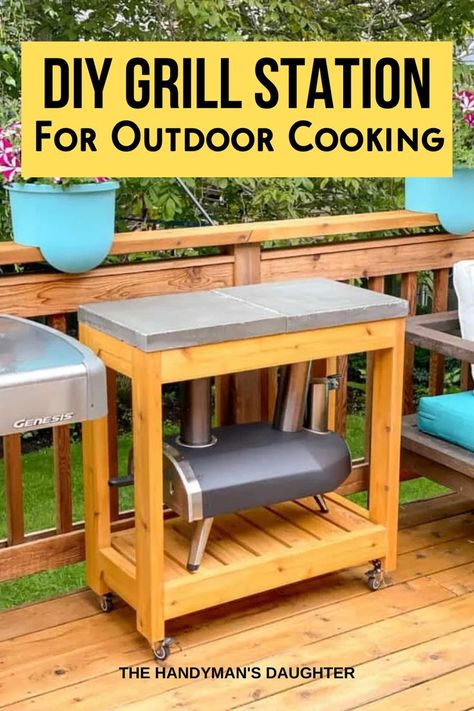 Outdoor Pizza Oven Table Diy, Outdoor Pizza Oven Station, Pizza Oven Cart Diy, Diy Charcoal Grill Station, Blackstone Prep Station, Pizza Prep Station, Ooni Pizza Oven Stand, Ooni Pizza Oven Table Diy, Diy Blackstone Grill Station