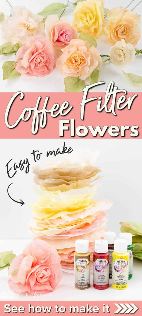 Eurovision Costume, Coffee Filter Flowers Diy, Coffee Filter Roses, Paper Dahlia, Coffee Filter Crafts, Coffee Filter Flowers, Make Paper Flowers, Flowers Craft, How To Make Paper Flowers