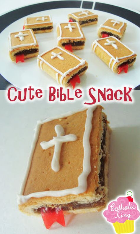 These adorable bible snacks for kids are easy to put together. Click over for full directions. Perfect for vacation bible school, sunday school, vbs, and more! Vbs Food Ideas For Kids, Vbs Meals For Kids, David And Goliath Snack Ideas, Bible Themed Snacks, Bible Study Snack Ideas, Vbs Snacks For Kids, Breaker Rock Beach Vbs 2024 Snacks, Christian Snacks, Vbs Meals