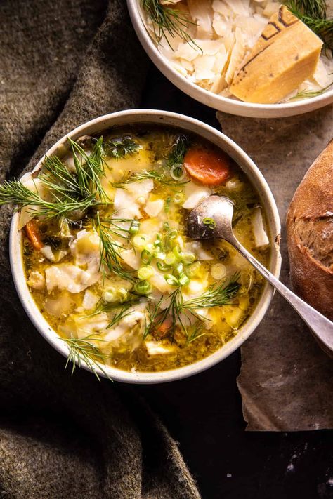 Lemony Pesto Chicken Noodle Soup | halfbakedharvest.com Lemony Pesto Chicken Noodle Soup, Soup Recipes Kid Friendly, Healthy Hearty Soup, Lemon Pesto Chicken, Pesto Soup, Protein Vegetables, Soup Hearty, Half Baked Harvest Recipes, Lemon Pesto