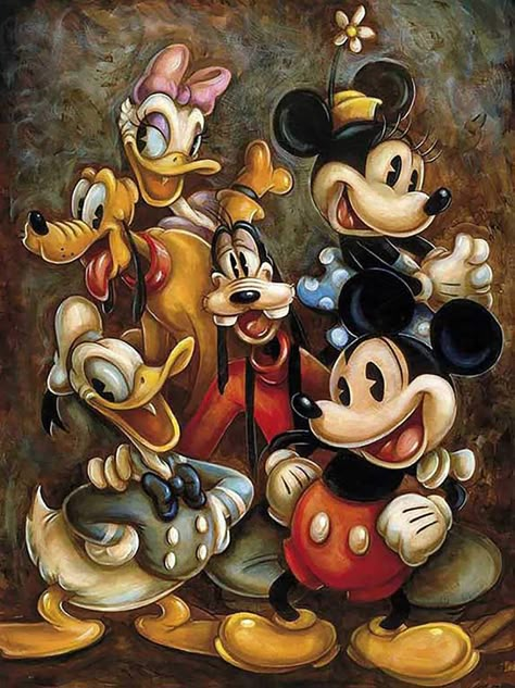 Disney Characters Poster, Vintage Disney Art, Deco Disney, Walt Disney Characters, Mouse Wallpaper, Mouse Art, Mickey Mouse Art, Disney Pics, Images Disney