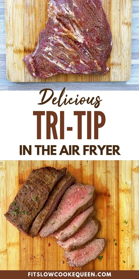 Air Fryer Tri Tip, Air Fryer Meat Recipes, Tip Steak Recipes, Dinner Receipts, Sweet Corn Salad Recipe, Tri Tip Steak Recipes, Tri Tip Steak, Air Fryer Side Dishes, Cooking Tri Tip