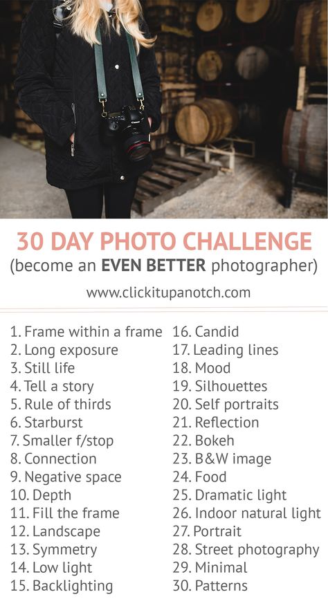 Picture Prompts Photographs, Easy Creative Photography Ideas, January Photo Challenge, Photography Challenge Beginners, 30 Day Photo Challenge, Photography Challenges, Photography Prompts, Month Photos, Country Photography