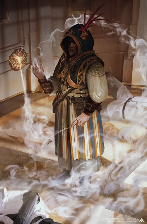 ArtStation - Salamangkero: The Wandering Merchant, Alben Tan Wandering Merchant, Warrior Priest, Fantasy Adventurer, Evil Wizard, Fantasy Wizard, The Orb, Magical Items, Fiction Idea, Diamond Dust