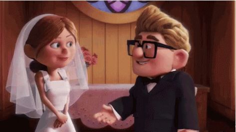 Up Wedding GIF - Up Wedding Pixar - Discover & Share GIFs Up Carl Y Ellie, Wedding Quiz, Up Pixar, Gif Disney, Michael Bay, Disney Up, Wedding Movies, Pixar Characters, Disney Gif