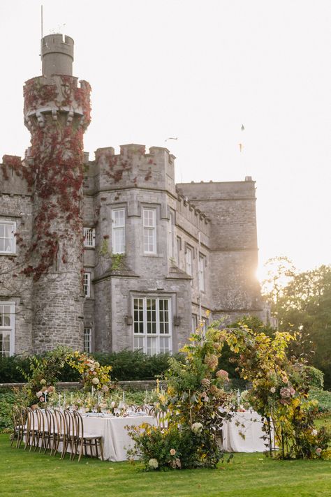 Irish Countryside Wedding, Irish Wedding Aesthetic, Luttrellstown Castle Wedding, Ireland Proposal, Scotland Castle Wedding, Luttrellstown Castle, Irish Wedding Vows, Irish Wedding Ideas, Irish Wedding Venues