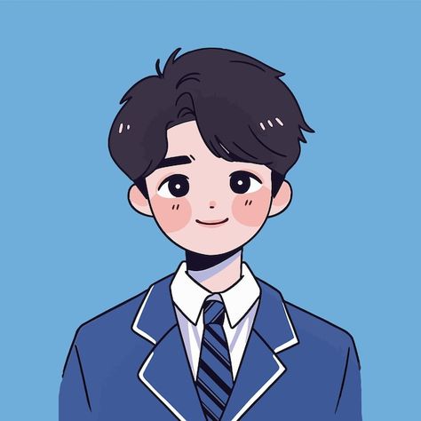 A male student wearing a school uniform | Premium Vector #Freepik #vector #student #classes #high-school-student #male-student Student Vector Illustration, School Students Drawing, Uniform Drawing, Student Character, Anime Student, Manga References, Male Cartoon, Aesthetic Highlight Covers Instagram Pink, Student Clipart