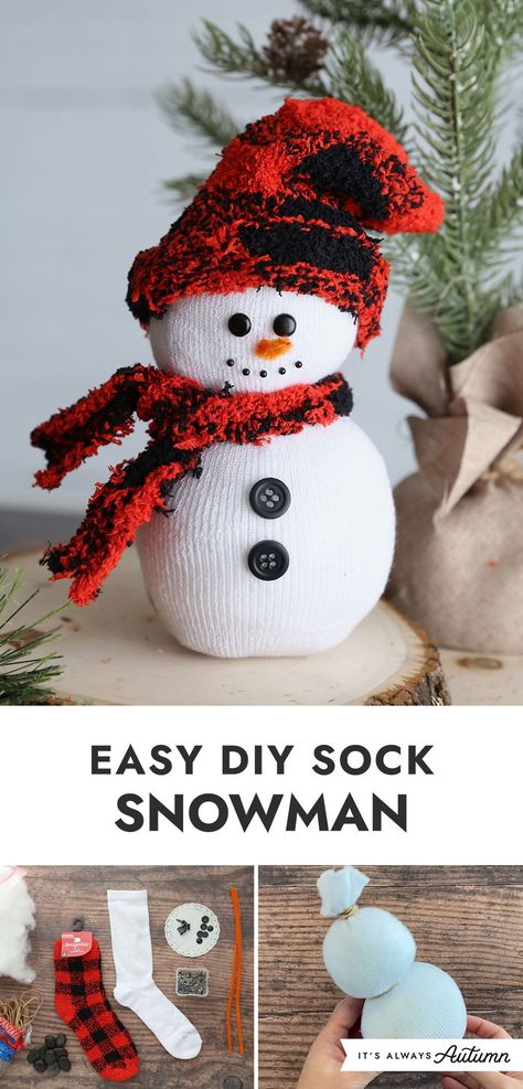 Homemade Snowman Decorations, Snowman Sock Craft, Sock Snowmen With Rice, Diy Sock Snowman, Winter Snowman Craft, Sock Snowman Craft, Craft Easter, Bunny Craft, Snowman Crafts Diy