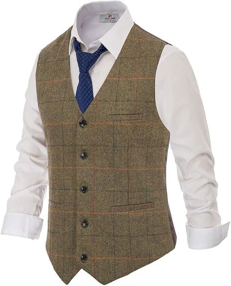 Limited time deal $31.19 (20% Off)(List Price: $38.99)
PJ PAUL JONES Men's Western Herringbone Tweed Suit Vest Wool Blend V Neck Slim Fit Waistcoat Groomsmen Vest, Coffee Apparel, Mens Cable Knit Sweater, Blazer Wedding, Elevated Bed Ideas, Wool Waistcoat, Tweed Vest, Tweed Suit, Mens Suit Vest