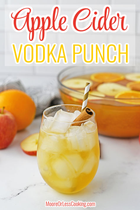 You’ll love this festive Apple Cider Vodka Punch recipe, perfect for fall holidays like Halloween and Thanksgiving. It’s a crowd-pleasing punch that combines apple cider, ginger ale, and vodka. It’s deliciously spiced with cinnamon sticks and slices of apples and oranges for a classic autumn flavor. Alcoholic Hot Apple Cider, Fall Vodka Punch Recipes, Apple Cider Cocktail Recipes Vodka, Thanksgiving Vodka Punch, Thanksgiving Drinks Alcohol Vodka, Apple Cider Punch Alcohol, Apple Cider Vodka Drink, Apple Cider Alcoholic Drink, Apple Cider Vodka Punch