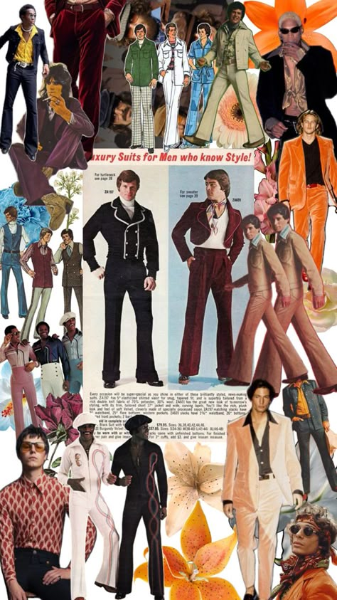 1970s era men’s co-ord fashion vibes vintage aesthetic preppy 70s colorful woodstock color wave 1970’s 70s style man men’s menswear matching set outfits Retro Disco Outfit For Men, 70s Vintage Fashion Men, Studio 54 Men Outfit, 70s Man Aesthetic, 70s Athletic Fashion, 70s Style Men 1970s Mens Fashion, 70s Mod Fashion, 60’s Fashion Men, Men’s Modern 70s Fashion