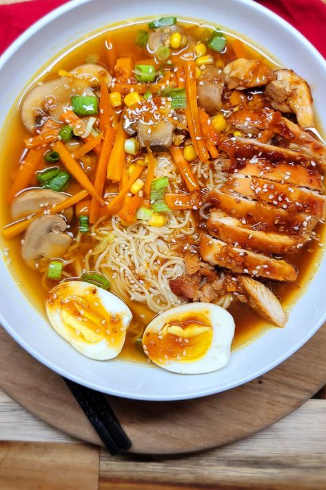 What makes a better #SundaySupper than #soup? Well not much, but my latest soup recipe needs to be at the top of your #menufolder! Chicken Teriyaki Ramen #chickenramen #chickenteriyaki #soupson #souprecipes #homemaderamen Chicken Teriyaki Soup, Teriyaki Chicken Ramen, Teriyaki Ramen, Terryaki Chicken, Creamy Soup Recipes, Homemade Ramen, Ramen Soup, Ramen Noodle Recipes, Chicken Soup Recipes