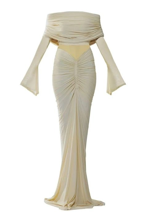 Beige Gown, Draped Silk Dress, Ruched Gown, Shoulder Cape, Knitwear Outfit, Heel Accessories, Column Dress, Dresses By Length, Sparkling Crystal