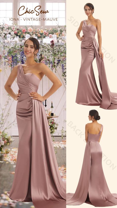 Satin Mauve Bridesmaid Dresses, Glamourous Bridesmaid Dresses, Mauve Evening Gown, Satin Mauve Bridesmaid Dress, Elegant Bridesmaid Dresses Classy, Vintage Mauve Bridesmaid Dresses, Mauve Gown, Mauve Bridesmaid Dresses, Mauve Bridesmaid