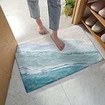 Beach Bathroom Decor Ideas, Beach Rug, Shaggy Carpet, Beachy Bathroom, Indoor Mats, Entrance Floor, Indoor Kitchen, Ocean Style, Coastal Room