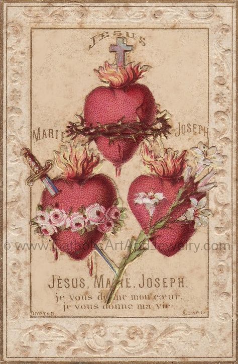 3 Sacred Hearts, Catholic Christmas Wallpaper, Immaculate Heart Of Mary Art, Catholic Art Aesthetic, Catholic Wallpaper Iphone, Sacred Heart Of Jesus Art, Mexican Catholic Art, Holy Family Hearts, Roman Catholic Art