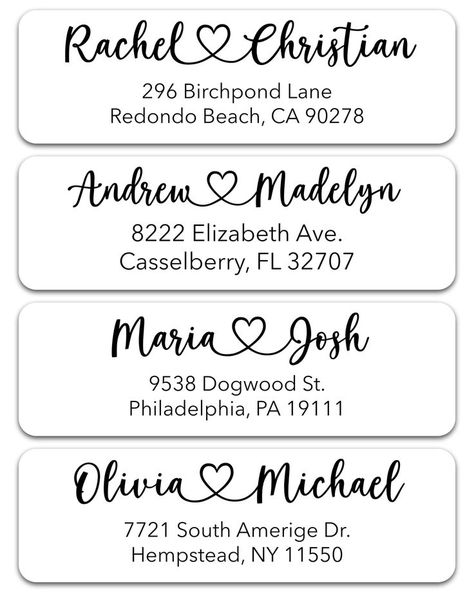 PRICES MAY VARY. WEDDING RETURN ADDRESS LABELS - Personalize the labels with your own custom text. Perfect for adding your name and return address to letters, cards, gifts, invites, wedding invitations, thank you cards and other types of mailing envelopes! MULTIPLE QUANTITIES - Quantities Range from 100 labels to 1000 labels. Choose the perfect quantity of wedding return address mailing labels that suits your needs. SIZING - Standard size address labels. Each return label measures 2.5" x 0.75". Address Labels Printable Free, Planner Worksheets, Free Wedding Planner Printables, Wedding Planner Binder, Classic Calligraphy, Wedding Return Address Labels, Wedding Address Labels, Wedding Return Address, Return Labels