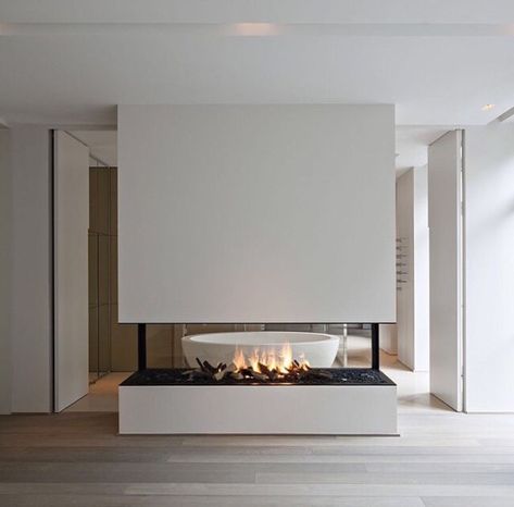 Double Sided Gas Fireplace, Fireplace Modern Design, Two Sided Fireplace, Noi That, Double Sided Fireplace, Stone Interior, Glass Fireplace, Contemporary Fireplace, Wood Fireplace