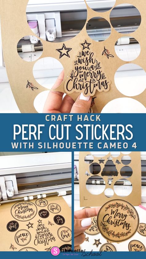 Perf Cut Stickers with Silhouette CAMEO 4 Tutorial Scrapbooking With Silhouette Cameo, Silhouette Cameo Gift Ideas, Cameo 5 Projects, Cameo 4 Projects, Silhouette Cameo Boxes, Stickers With Silhouette Cameo, Cameo Silhouette Projects, Silhouette Hacks, Cameo Pro