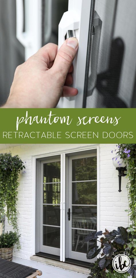 Adding Phantom Screens - Retractable Screen Door to your Home #screendoor #retractablescreendoor #retractable #screen #door #phantomscreens Screen Door Diy, Sliding Patio Screen Door, French Doors With Screens, Outdoor Room Ideas, Phantom Screens, New Kitchen Doors, Patio Screen Door, French Doors Bedroom, Single Entry Doors