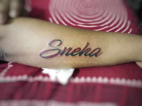 #sneha #snehal #lettering #letter #lettertattoo #letteringtattoo #kushalbane #kokisare #newtattoo #tattoos #tattoo #tattoo2me  #mumbaitattooartist #mumbaitattoos Sneha Name Tattoo Designs, Sneha Name Tattoo, Sneha Tattoo, Sneha Name Wallpaper, Letter Tattoos, Shiva Tattoo, Red Sign, Name Tattoo Designs, Happy Navratri