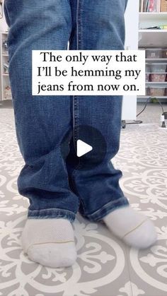 Missy Luukkonen on Instagram: "Calling anyone who’s bought the perfect jeans only to find that the length isn’t quite right….or if you’re a short girl like me they are usually 5” too long!  We all know that when you hem jeans the traditional way, the look like they have been hemmed. The way to avoid that is to keep the original hem.   Here is how to do just that:  Put them on and cuff them up to your desired length. Stand up straight and put on some shoes to make sure you like where they hit.   Pin just above the cuff.   Then measure from the bottom of the  cuff to the bottom of the original hem. Pin this way all the way around the leg. Try them on again to be sure. When you have them on, carefully tuck the cuff up into the leg and fold the original hem down just to test the length one mor How To Hem Jeans And Keep Original Hem, Keep Original Hem On Jeans, Diy Hemming Jeans, Jeans Turn Up, How To Hem Pants And Keep Original Hem, Adjust Jeans Length, Easy Jean Hemming, Original Hem Jeans Tutorials, Hem Denim Jeans How To